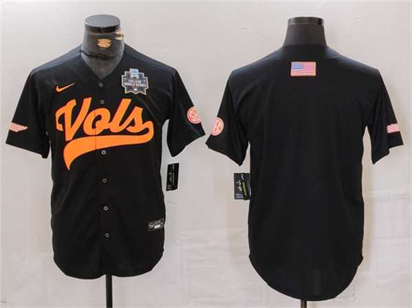 Mens Tennessee Volunteers Black With Patch Stitched Jersey->tennessee volunteers->NCAA Jersey